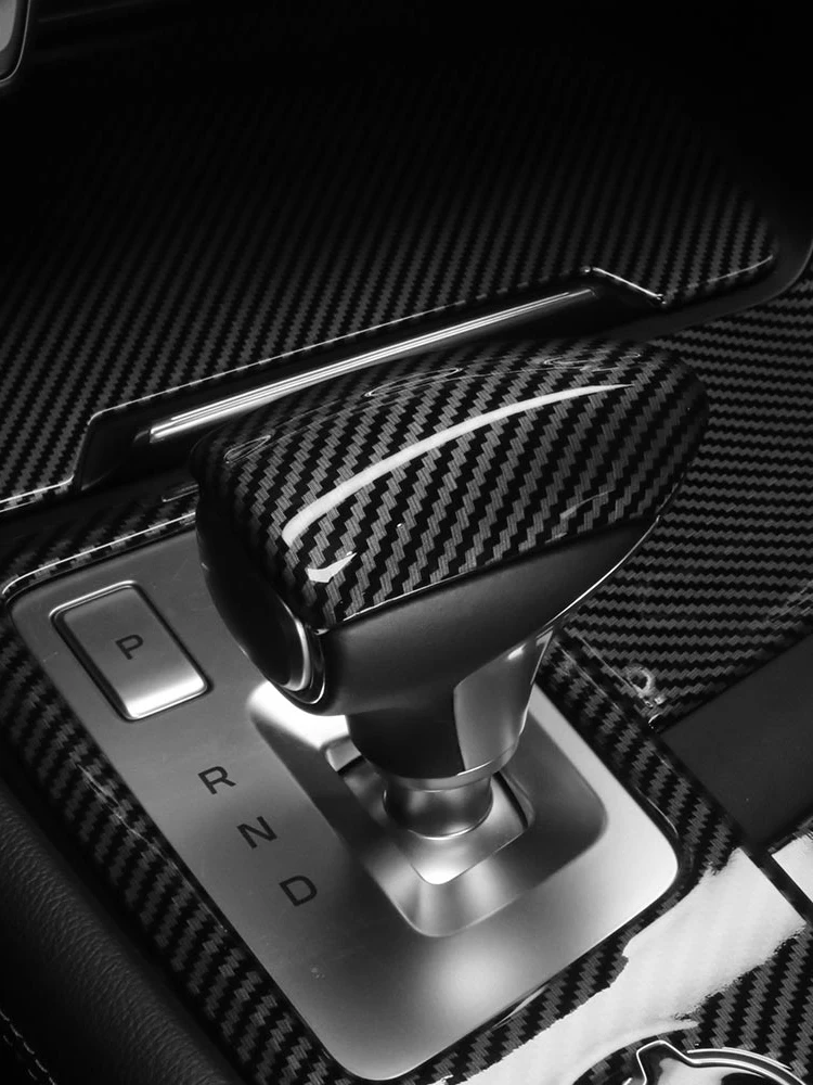 ABS 탄소 섬유 패턴 기어 시프트 노브 트림 커버 트림 Genesis G70 2019-2022 G80 2017-2020 자동차 스타일링 수정 액세서리