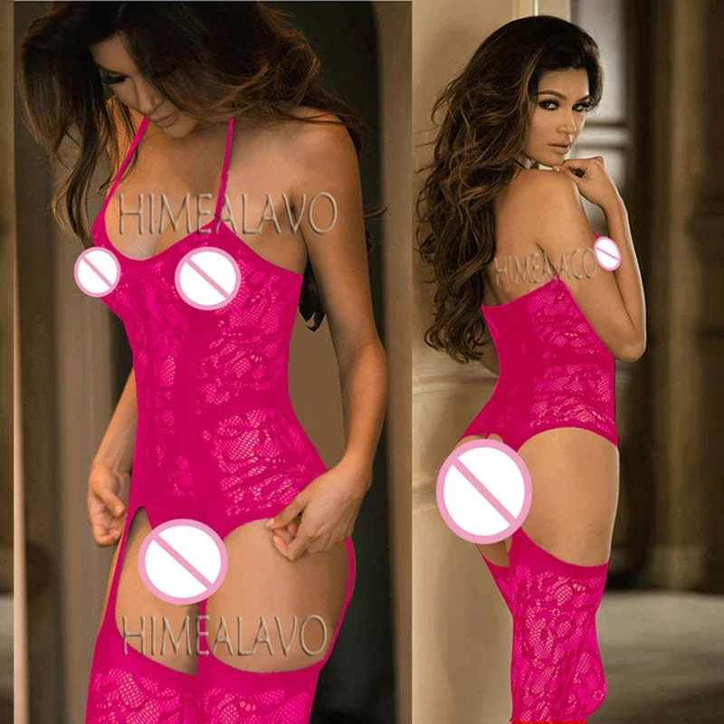 Sexy Fishnet Plus Size Female Women Erotic Lingerie Dress Porno Underwear Teddy Body Stockings Costumes Sex Clothes