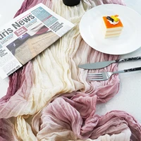 Semi-Sheer Gauze Table Runner Sage Cheesecloth Table Setting Dining Vintage Wedding Party Christmas Banquets Arches Cake Decor 5