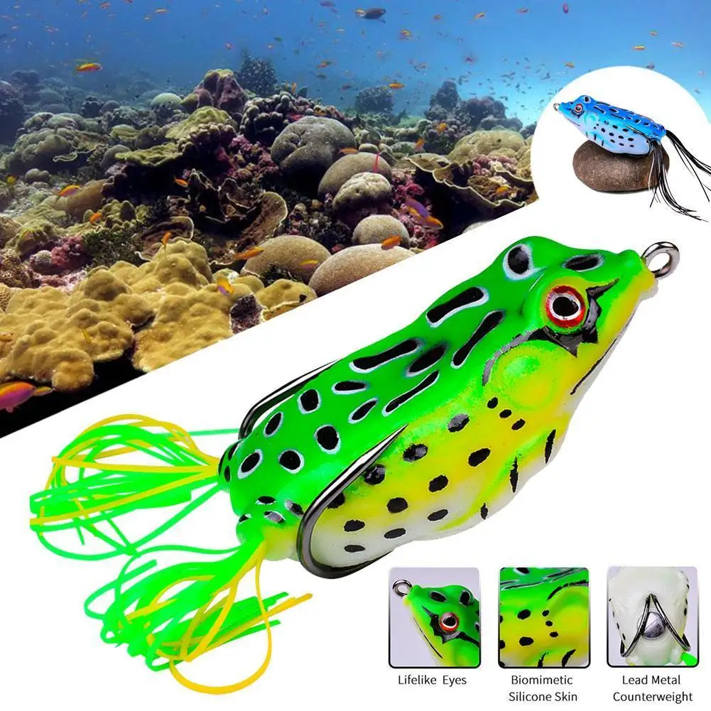 13G Frog Lure Soft Tube Bait Plastic Fishing Lure Con Rana Doppie Esche Da Pesca Con Ami Da Pesca Ganci Forma R6O2