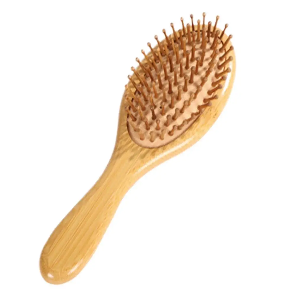 מברשת שיער עץ במבוק לשיפור צמיחת השיער מברשת עץ למניעת אובדן שיער מברשת במבוק לשיניים כלי עיצוב שיער לסלון