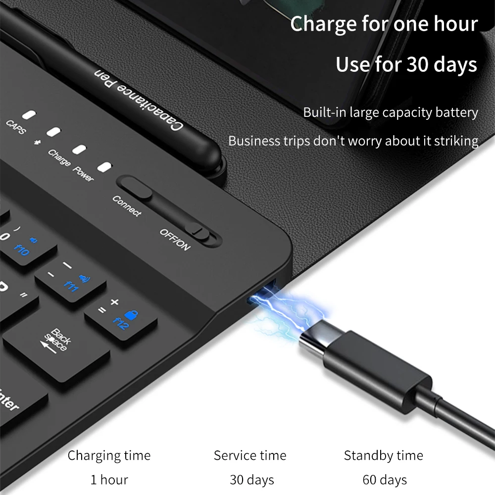 Samsung Galaxy Z Fold 4 3 Magnetic Bluetooth Wireless Folding Keyboard Holder Leather Case with Pen Slot Mouse mechanical keyboard wireless mechanical keyboard bluetooth keyboard wireless keyboard mouse set