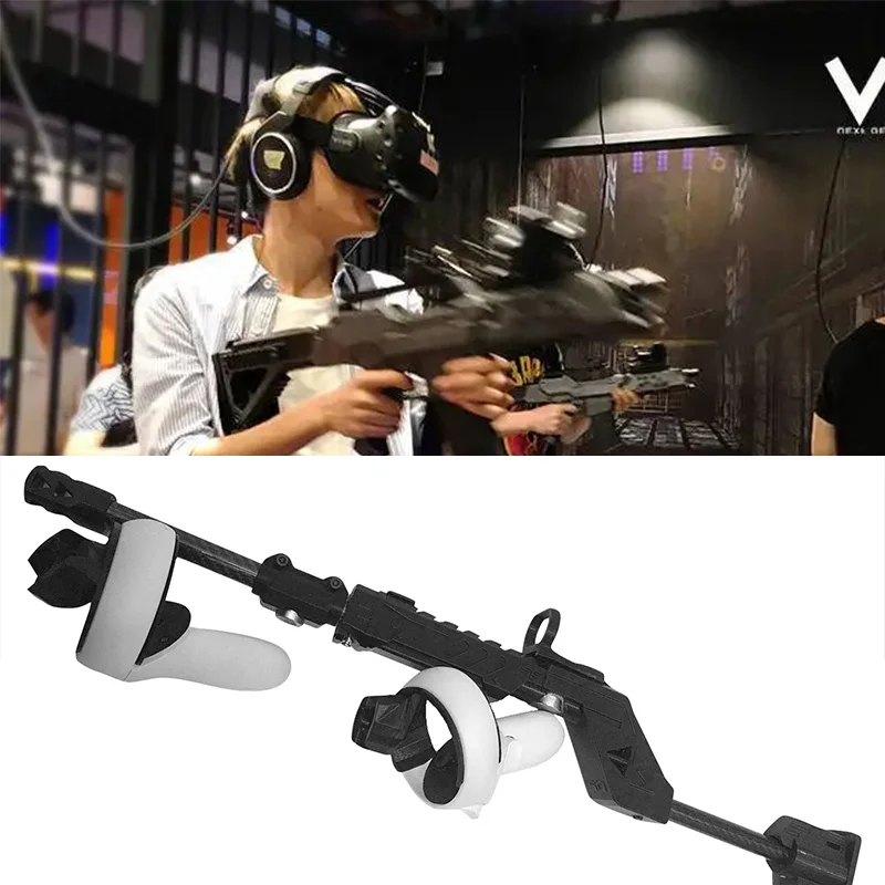 VR Shooter Games Pistol For Oculus Quest 2 Gun Stock Controller Handle Grip Enhanced FPS Gaming