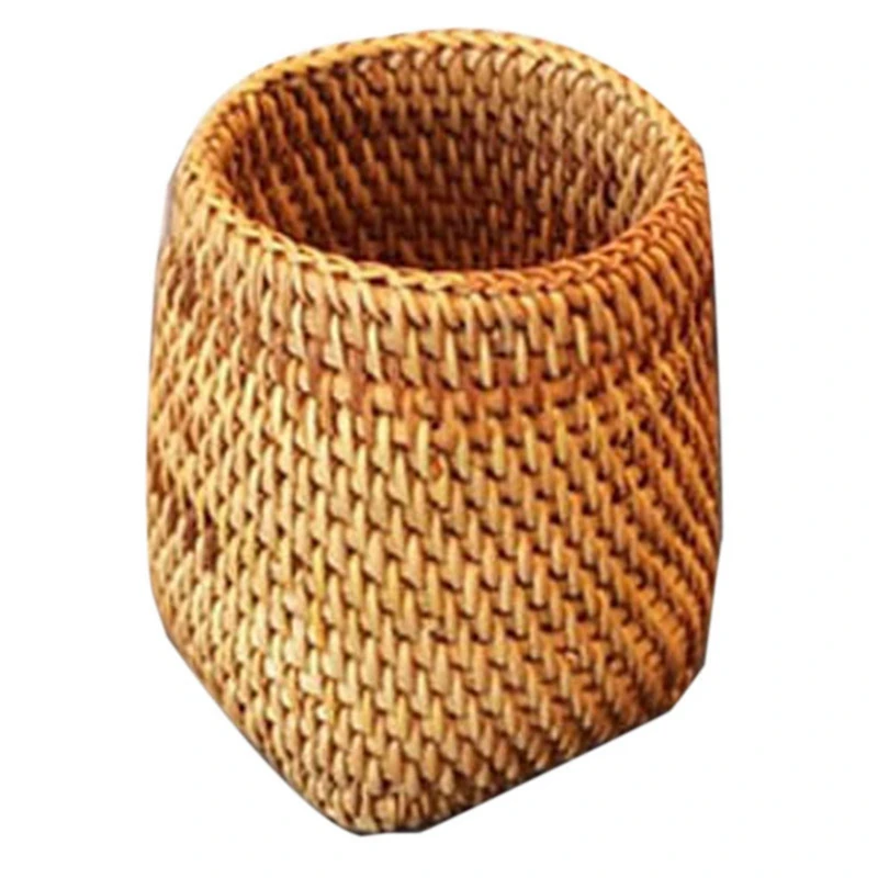 ABGH-2 Pcs Rattan Chopsticks Tube Shovel Spoons Bucket Dinner Knives Forks Tableware Storage Box Home Storage Baskets, C & B
