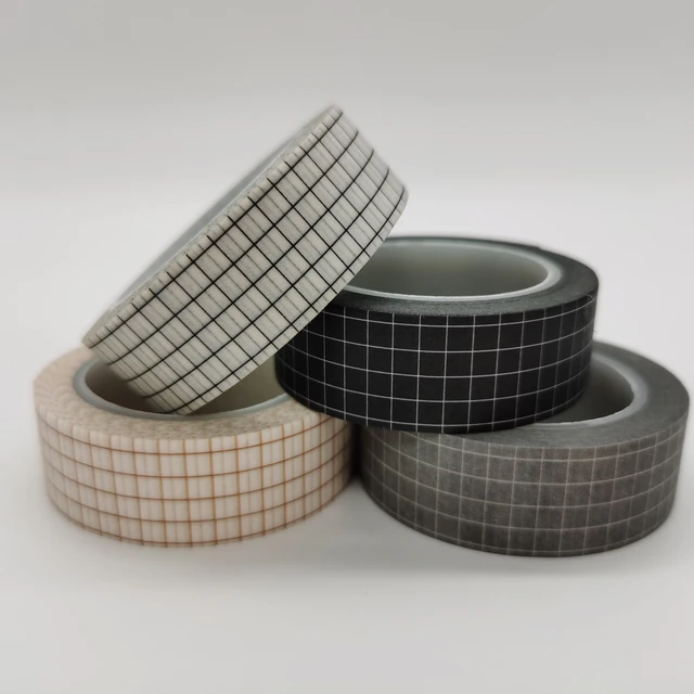 10M Black and White Grid Washi Tape Japanese Paper DIY Planner Masking Tape  Adhesive Tapes Stickers