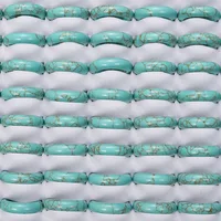 QianBei Wholesale 10Pcs/set Oval Shape Blue/Green Stone Rings Turquoises Ring Wedding Engagement Jewelry Rings For Women Men