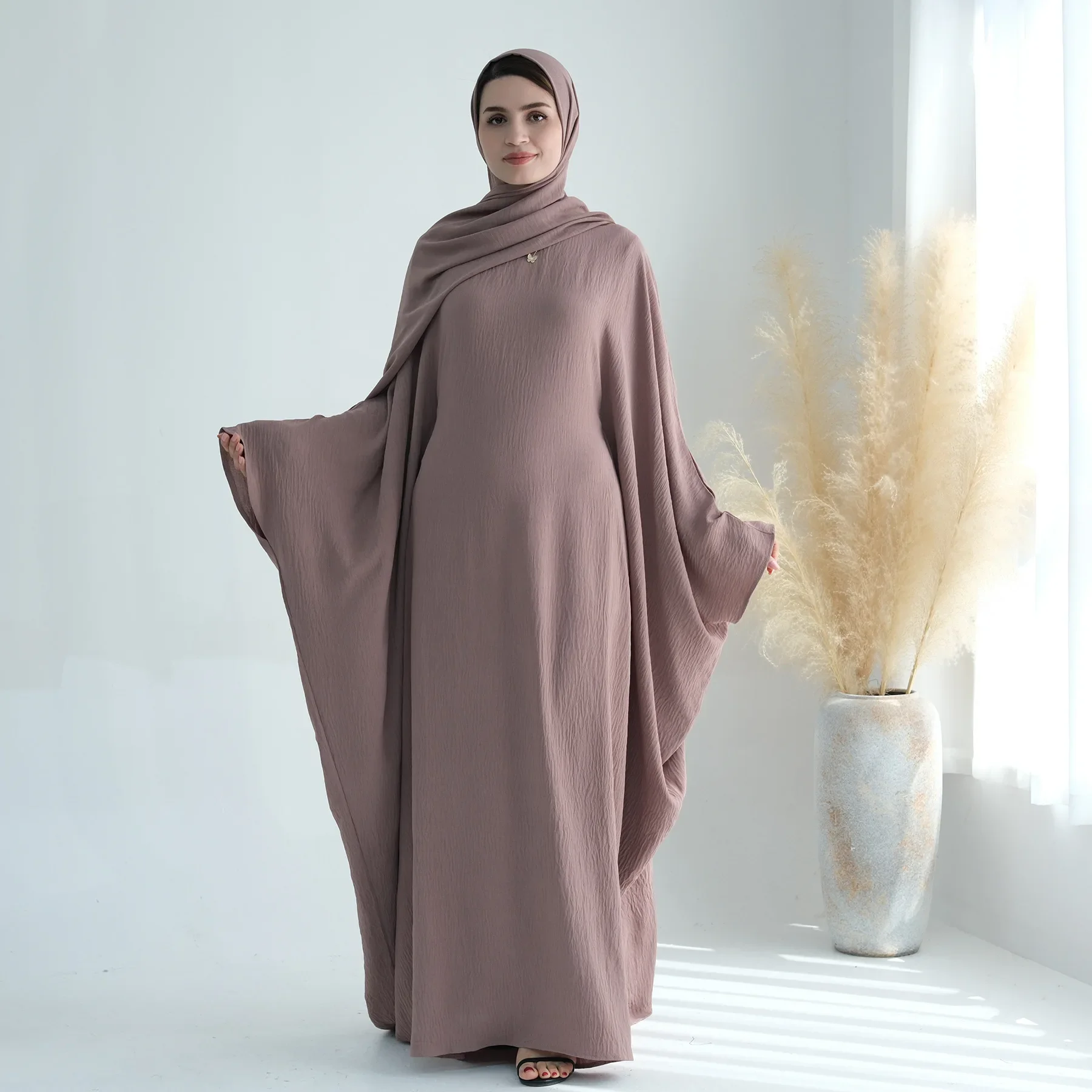Ramadan Hijab Abaya with Inner Belt Saudi Arabia Turkey Islam Muslim Dress Prayer Clothes African Dresses for Women Khimar Robe