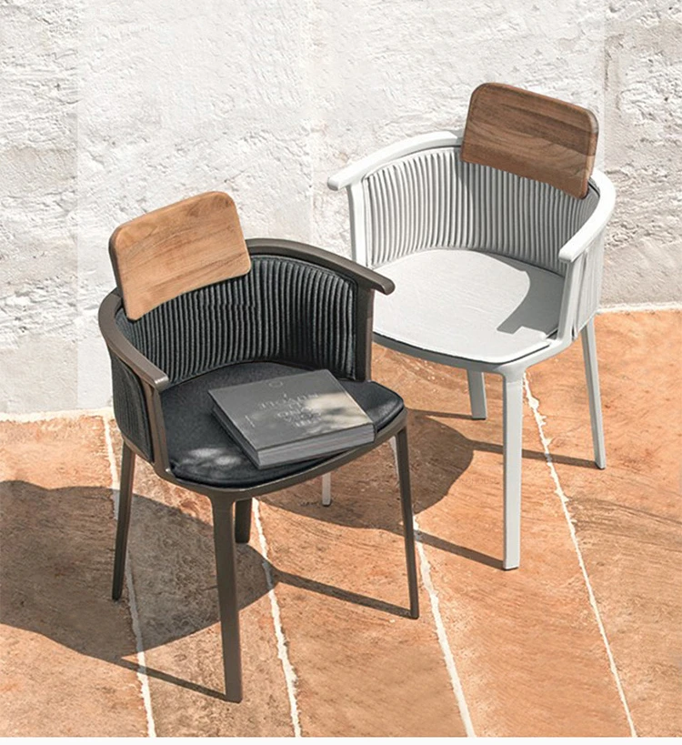 Description Picture 6 of itemPatio Leisure Tables and Chairs Light Luxury Outdoor Garden Furniture Sets Nordic Home Balcony Open-air Restaurant Wicker Chairs