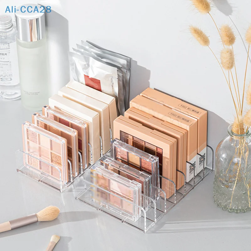 

Makeup Organizer Desktop Multi-cell Display Box Makeup Blush Cosmetics Shelf 7-compartment Plastic Eye Shadow Tray Storage Box