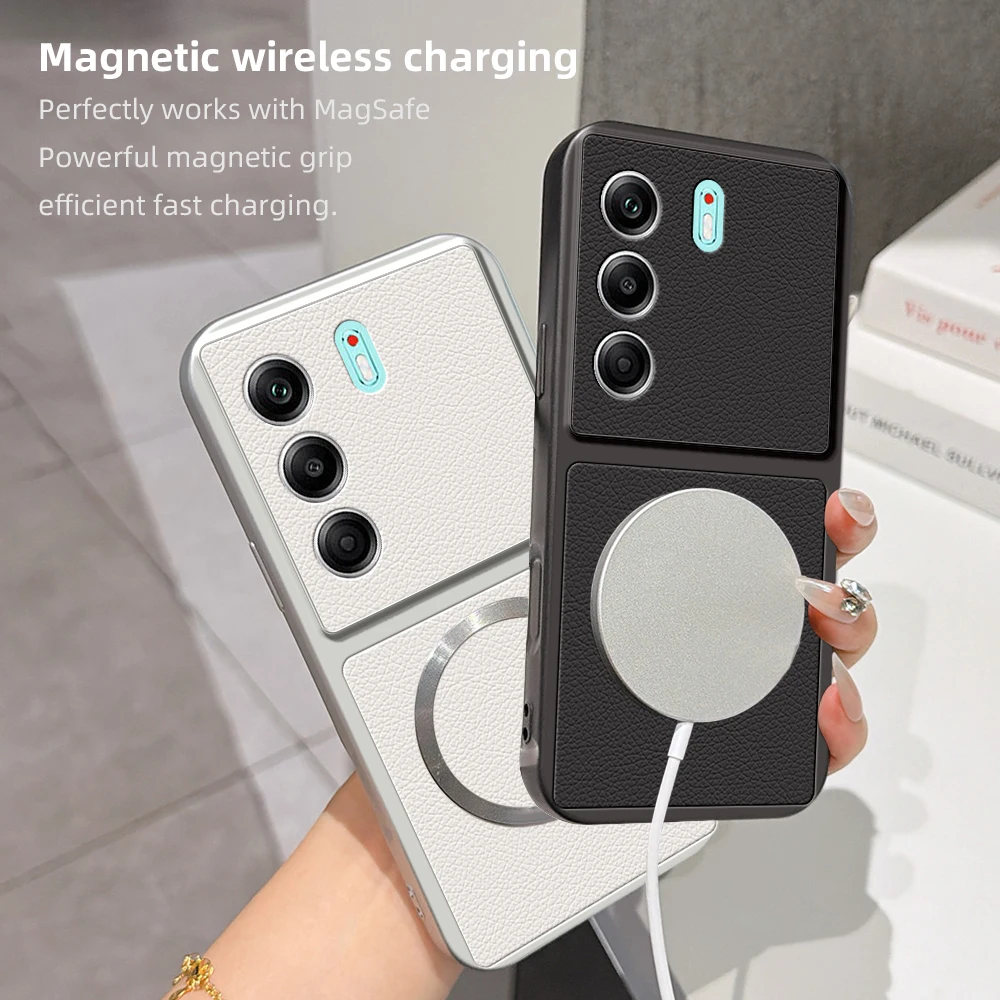 Luxury Leather Matte Magnetic Soft TPU Phone Case