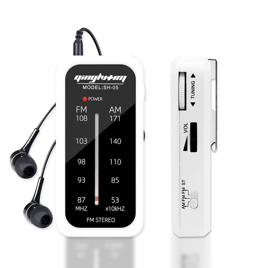 FM/AM Mini Radio Portable Multi-band 3.5mm Headphone Jack Built-in Speaker