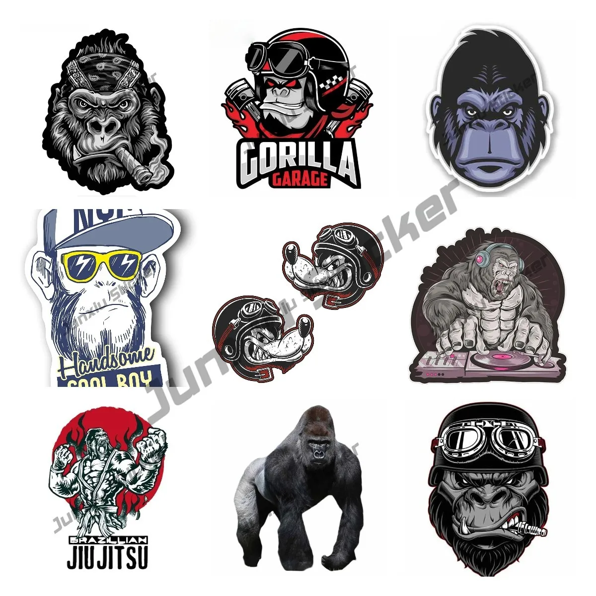 

Gorilla Auto Sticker Handsome Cool Boy Vinyl Sticker for Gorrila Decals Waterproof Sticker for Teens Bike Decor PVC Accessories