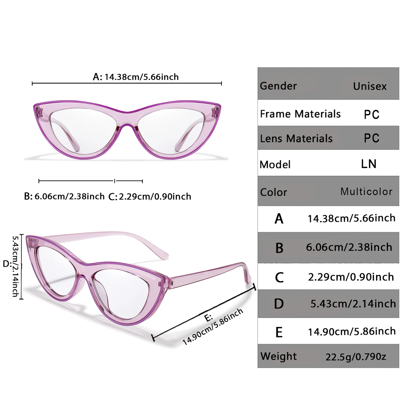 Reading Glasses Fashionable Lightweight Cat-Eye Far Sight Presbyopic