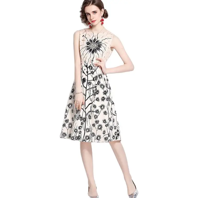 

2023 Women's Dress New Summer Retro European Style Printing Leisure Time Loose and Comfortable Simplicity Free Shipping