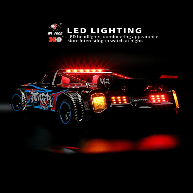 WLTOYS 104072 1/10 Scale RC Car - 60km/h Brushless 4WD Off-Road Truck - Metal Chassis With LED Lights & 2.4G Remote - View #4