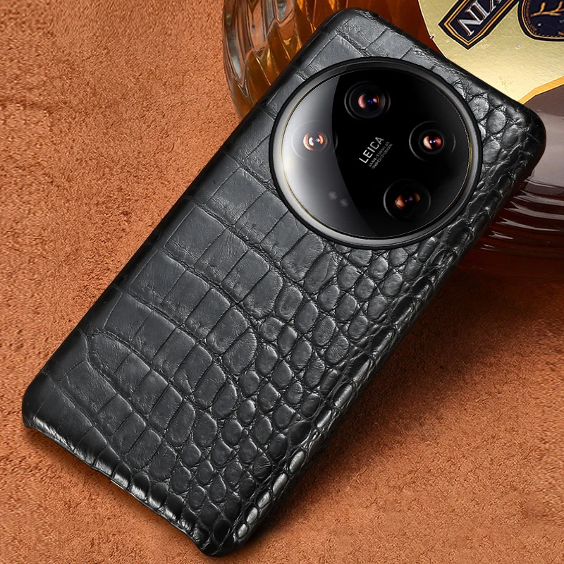

100% Crocodile Leather Case for Xiaomi Mi 14 12S Ultra 13T 13 11 14Pro 13Pro 12T Poco X6 Pro Cover For Redmi Note 13 Pro Plus 5G