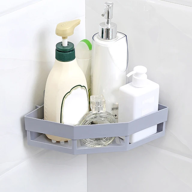 Plastic Bathroom Shelf Organizer Snap Up Corner Shelf Stick Bathroom Corner Shelf  Shower Storage Wall Holder Shampoo Holder - AliExpress