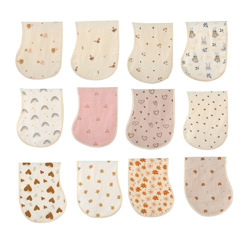 

4-layers Muslin Burp Cloths Ultra-Absorbent Girl-Boy Burp Rags Muslin Washcloths Baby Bibs Newborn Infant Saliva- Towel