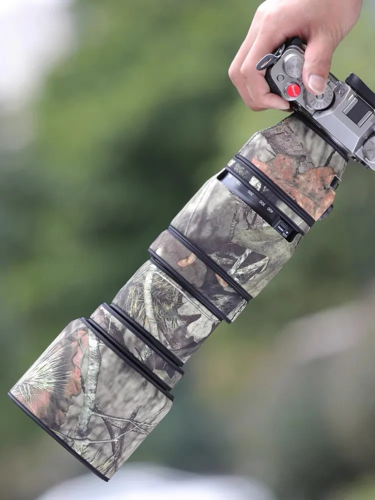 Chasing Birds Camouflage Lens Coat Per Fujifilm Xf 100 400 F4.5-5.6 R Lm Ois Wr Copertura Protettiva Per Lenti Impermeabile E Antipioggia