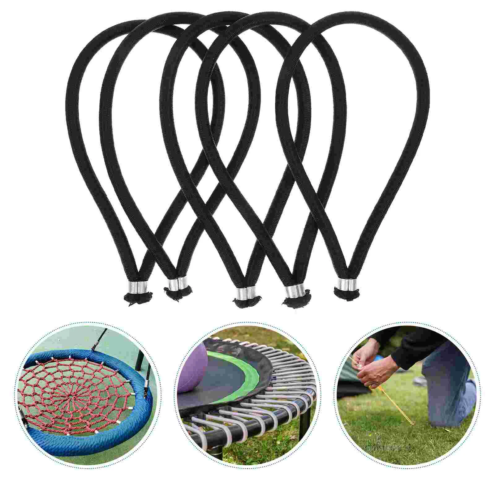 5 Pcs Bungee Cord Trampoline Elastic Rope Tent Fixing Cords Mini Outdoor Tarp Tie down Reusable