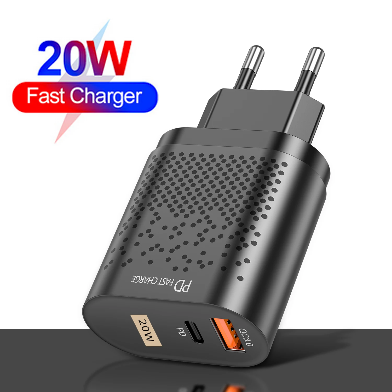 Pd 20W Usb Tipo C Caricabatterie Mini Qc 3.0 Ricarica Rapida Viaggio Eu Kr Au Us Uk Plug Per Iphone 14 Pro Max Xiaomi 13 Samsung S23 Ultra