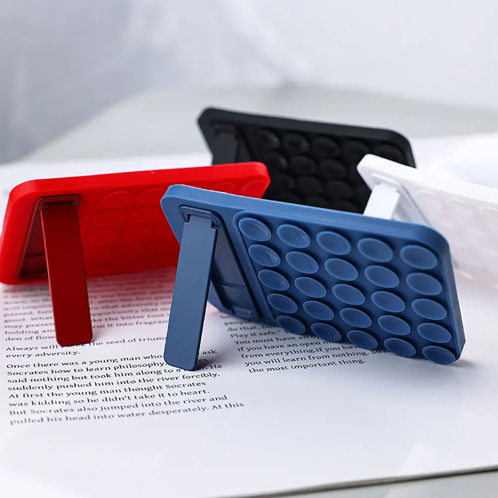 Silicone World Multi Functional Silicone Suction Cup Mobile Phone Desktop Stand Anti-Slip Back Sticker Holder Glass Wall Stand 3