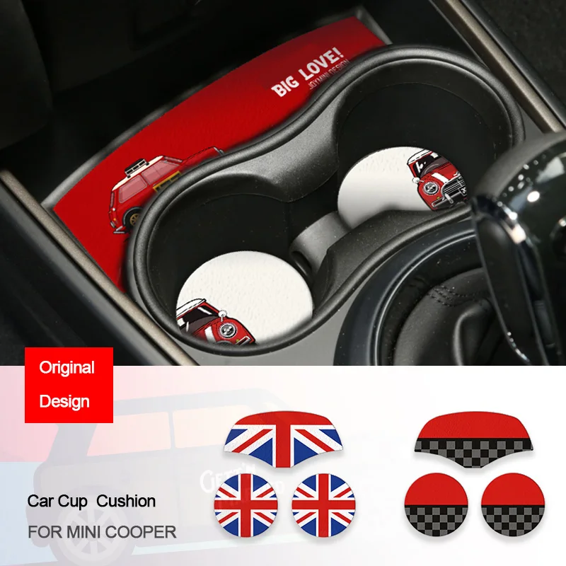 Per Mini Cooper F56 F54 F55 F57 F60 R60 Countryman Car Cup Cushion Cushion Storage Groove Coaster Auto Tappetino Antiscivolo