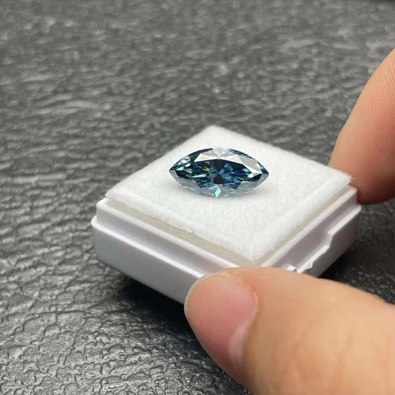 로얄 블루 다이아몬드 모이사나이트 스톤 0.1ct-10ct 리얼 루즈 모이사나이트 다이아몬드 쿠션/아셔/오벌/하트 랩 그로우 모이사나이트 스톤