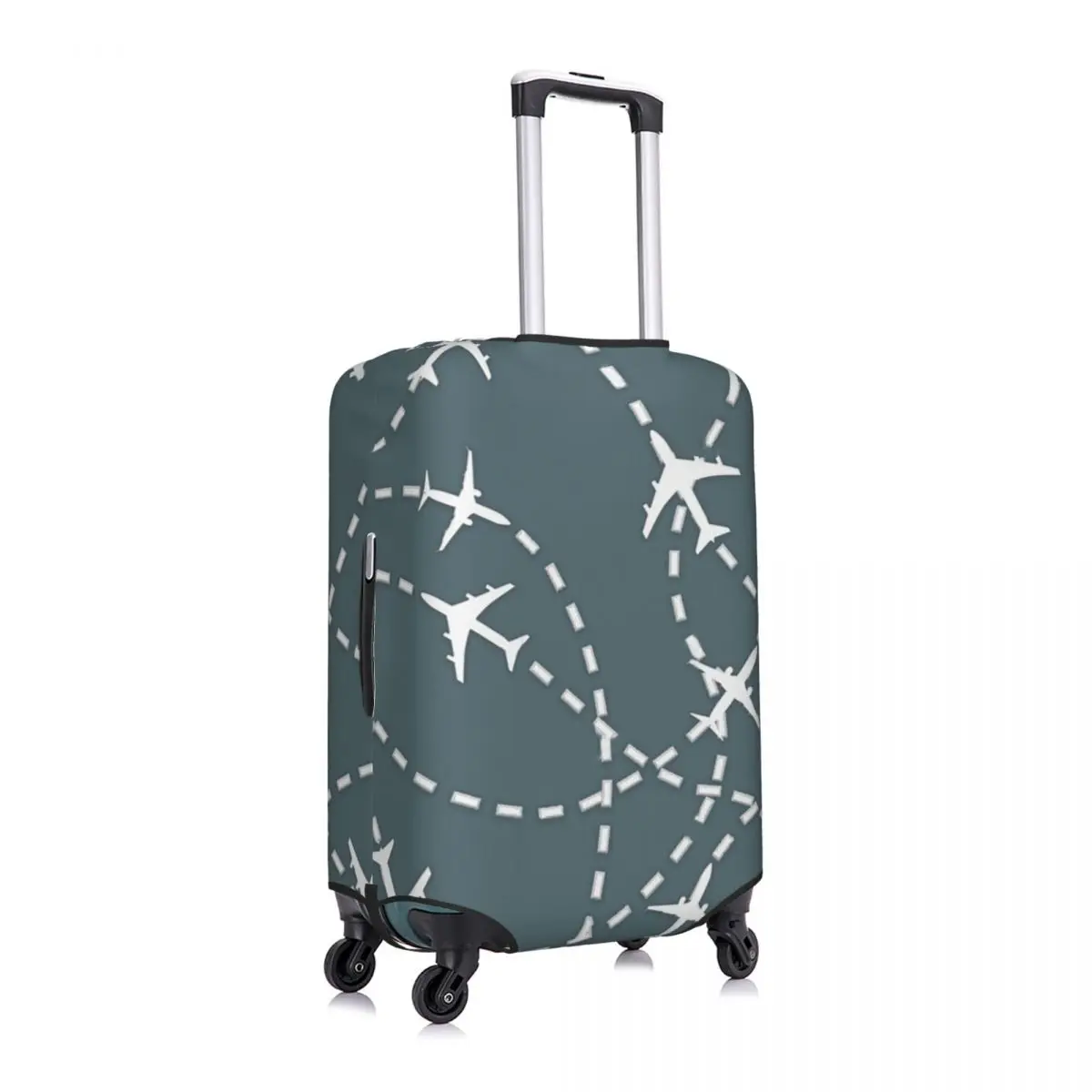 Flight Routes Graphic Suitcase Cover Plane Lines Travel Protection Flight Fun Luggage Accesories