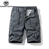 Men Summer Solid Color Outdoor Leisure Cargo Comfortable Shorts Men Elastic Waist Loose Straight High-Quality Design Shorts Male 3