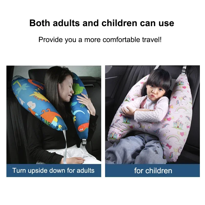Car Pillow Car Neck Pillow Baby Car Seat Pillow Cute Animal Pattern Kid Neck Head Support U-Shape Children Travel Pillow Cushion Car Seat Safety Neck Pillow Kids