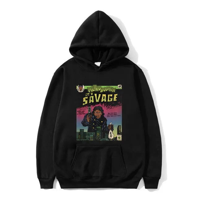 

Rapper Metro Boomin 21 Savage Heroes & Villains Graphic Print Hoodie Men Fashion Hip Hop Sweatshirt Male Casual Oversized Hoody