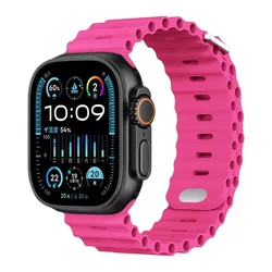 Ocean Silicone Strap for Smartwatch - Premium Durable Band Bracelet (Barbie powder)