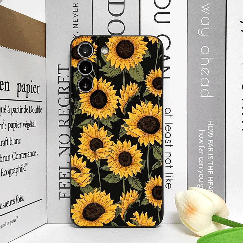 Vibrant Sunflower Floral Pattern Soft Phone Case Cover