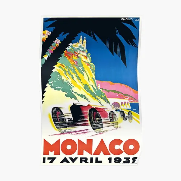 

1932 Monaco Grand Prix Automobile Race Poster Funny Picture Wall Decoration Modern Print Mural Painting Home Vintage No Frame