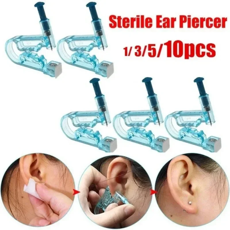 10 Pcs Disposable Sterile Ear Piercing Set Cartilage Tragus Helix Piercing Gun No Pain Piercer Tool Machine Kit Stud Jewelry 4