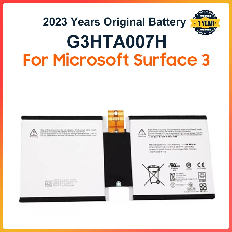Batteria Muslimexayb Per Microsoft Surface 3 1645 1657 Series Tablet Pc 1 Icp3/96/91-2 3.78V 7270Mah 27.5Whah