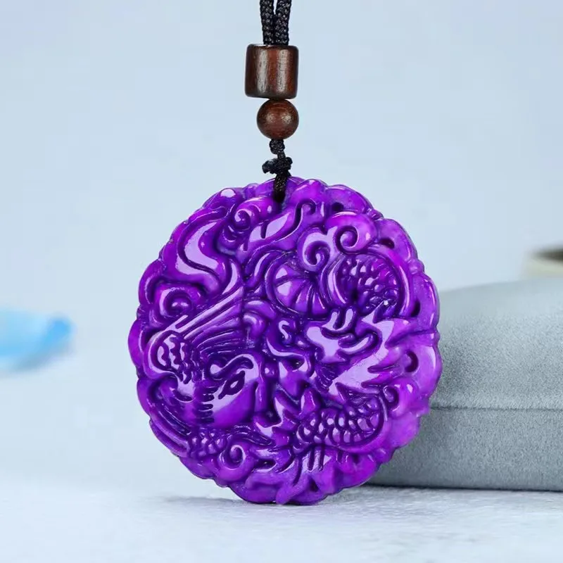 

Natural Comfort Dragon and Phoenix Brand Noble Purple Pendant Fashion Antique Waist Brand Pendant