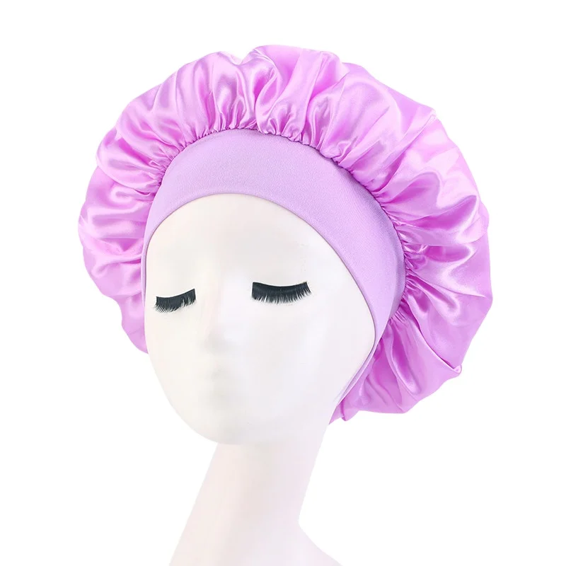 Satin Hair Bonnet Elastic Cap Women Satin Bonnet Hair Hat