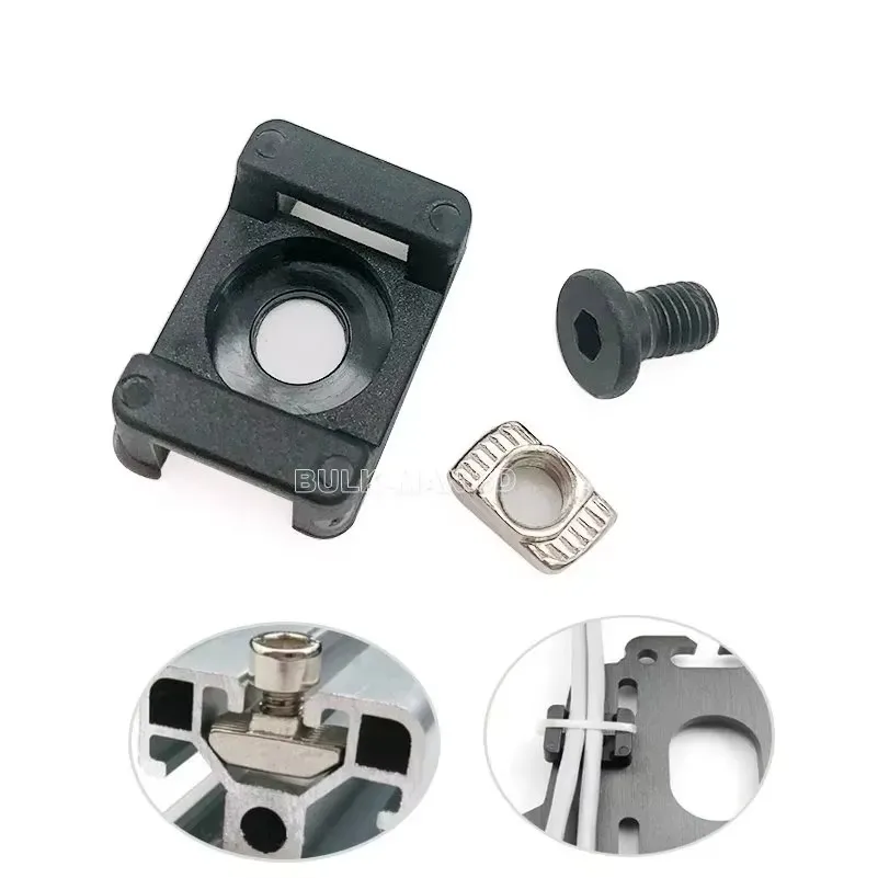 Cable Saddle Cable Tie Holders 50pcs/Lot for Cables on V-Slot/T-Slot Aluminum Profiles and Mounting Plates cable saddle