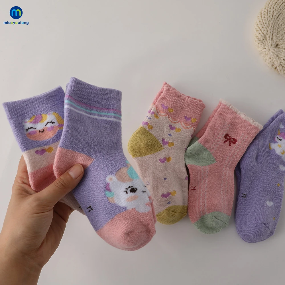 Winter Kids Boys Girls Cotton Socks Hot Warm Baby Toddlers Thick Terry Children Thermal Christmas Socks 5 Pairs/Lot