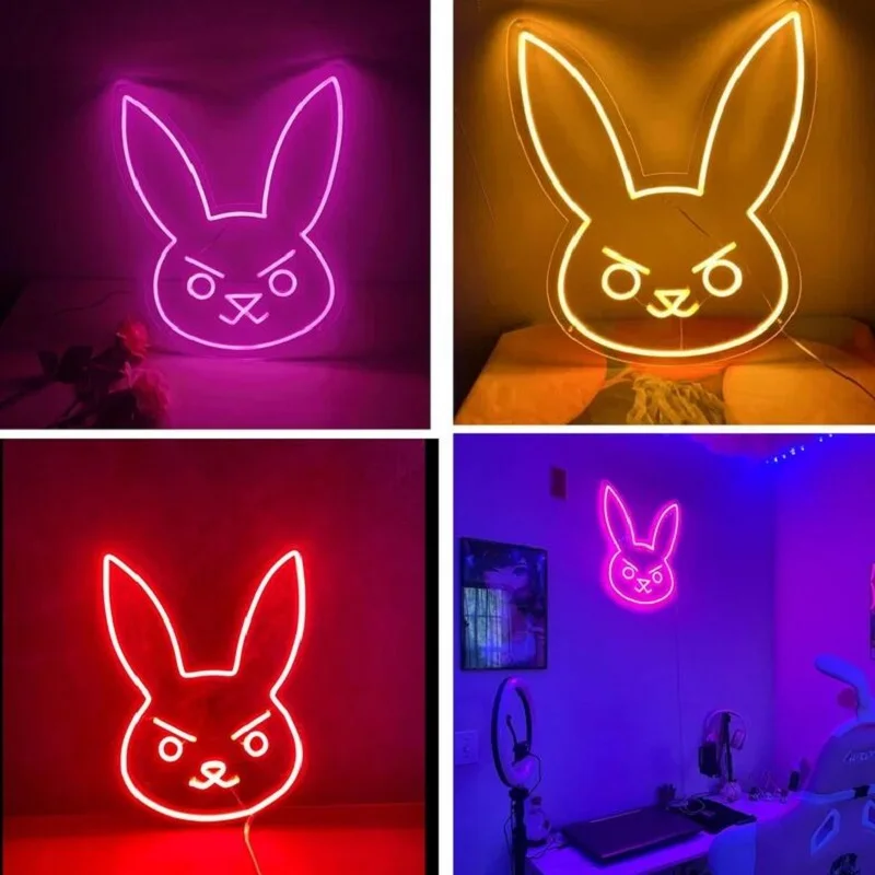 Cute Bunny Neon Lights Rabbit Bad Bunny Neon Signs Art Gift for Wall