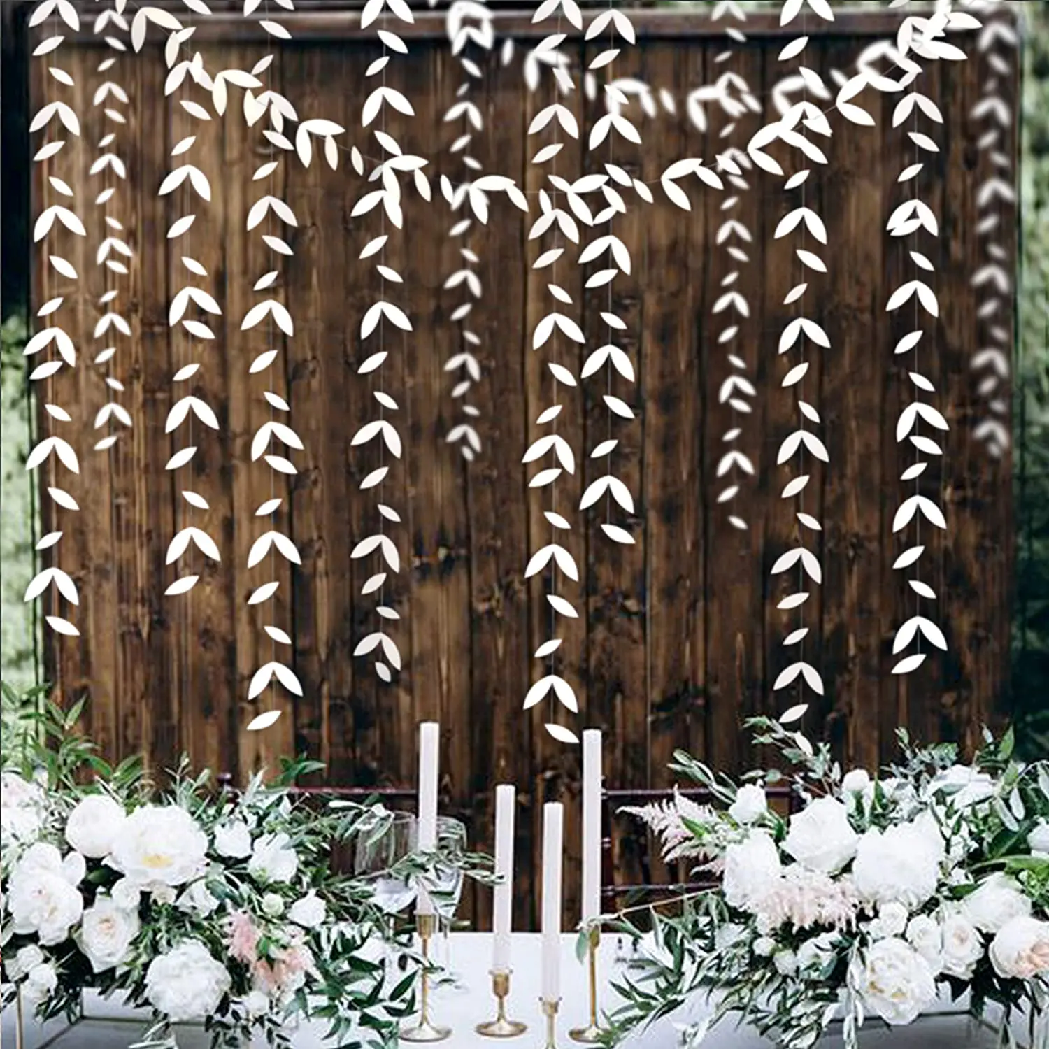 Birthday Streamers Christmas Decorations Party Decorations 13 Ft Mirror Gold Paper Leaf Garlands Leaves Streamer Decorations Hanging for Gold Birthday Baby Shower Wedding Xmas Party Decor