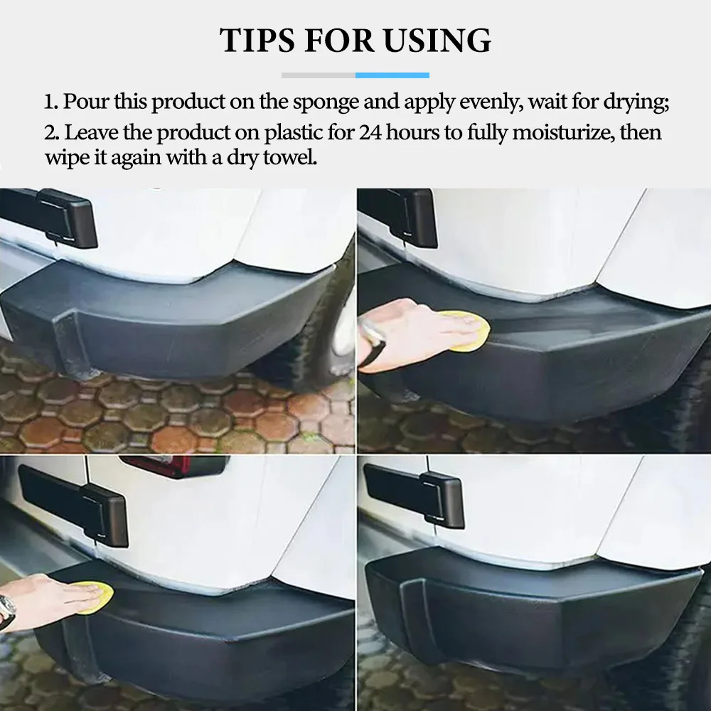 Plastic Restorer HGKJ S24 Coating For Auto Plastic Trim Rubber Renovator Repair Clean Gloss Black Shine Seal Brighten Retread 6