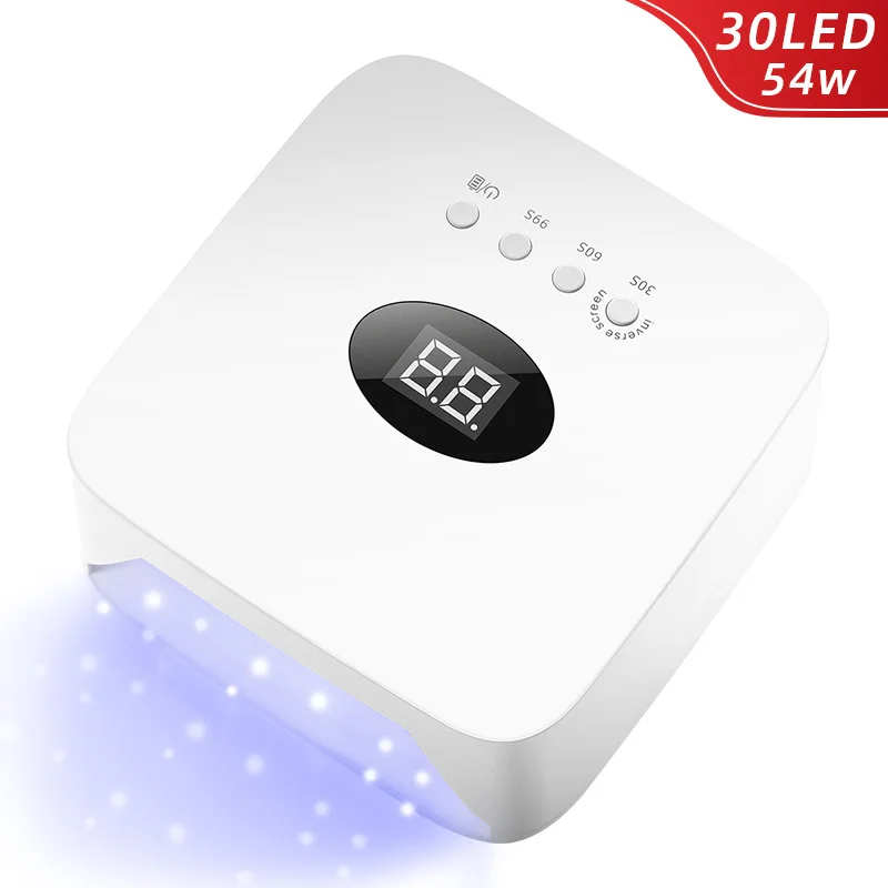 

54W Nail Drying Lamp Uv Light For Gel Nails With LCD Screen Rechargeable Lamp For Manicure Professional Manicure Equipment