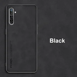 Premium PU Leather Matte Silicone Shockproof Protection Phone Case - Elegant Business Edition for OPPO K5 (Black)