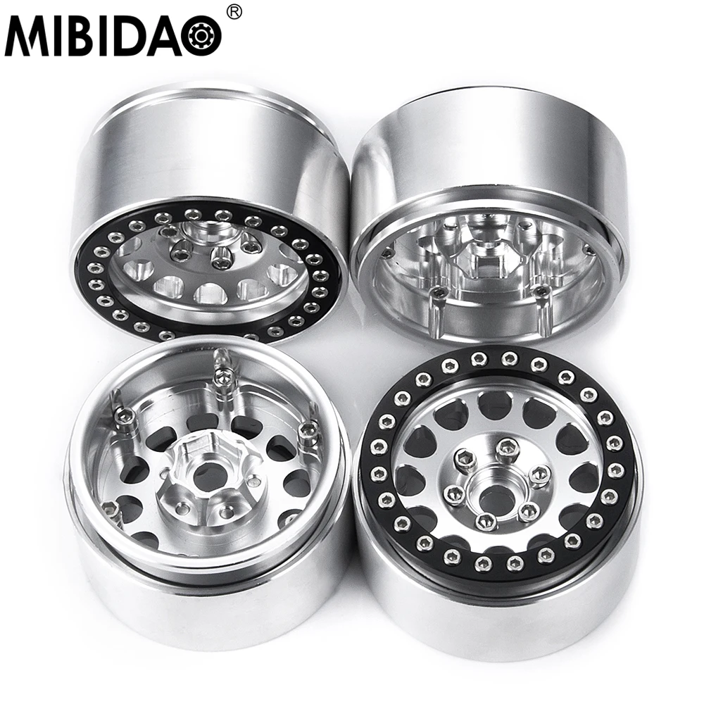 4PCS 2.2" RC Beadlock Wheel Outer Rings - Bright Silver Metal Upgrade For Axial SCX10, Wraith, TRX4, D90 - View #3