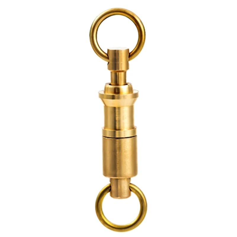 Quick Release Keychain Pull Apart Keychain Detachable Heavy Duty Brass Keychain with Double Key Rings 360 Rotating