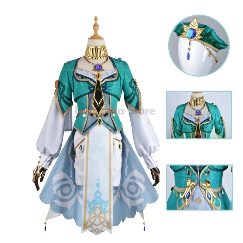 

Lisa Minci Anime Game Genshin Impact Cosplay Costume Clothes Uniform Wig Cosplay Librarian Mondstadt A Sobriquet Under Shade