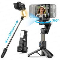 AXNEN Q19 Tracking Gimbal Stabilizer Selfie Stick Tripod for Smartphone 360° AI Rotating Shoot with Fill Light Bluetooth Remote